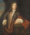 Portrait Of A Gentleman, Three-Quarter Length, Leaning On A Ledge - Juriaen Pool II