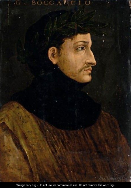 Portrait Of Giovanni Boccaccio (1313 - 1375), Head And Shoulders, Wearing A Laurel Wreath - Florentine School