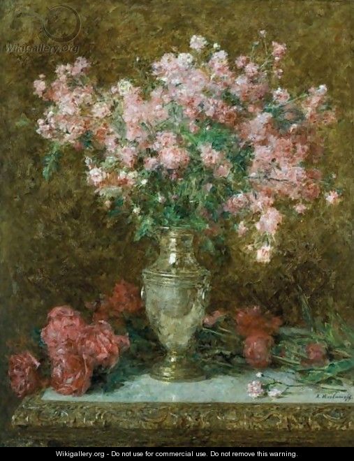 Vase Of Roses - Alexei Alexeivich Harlamoff