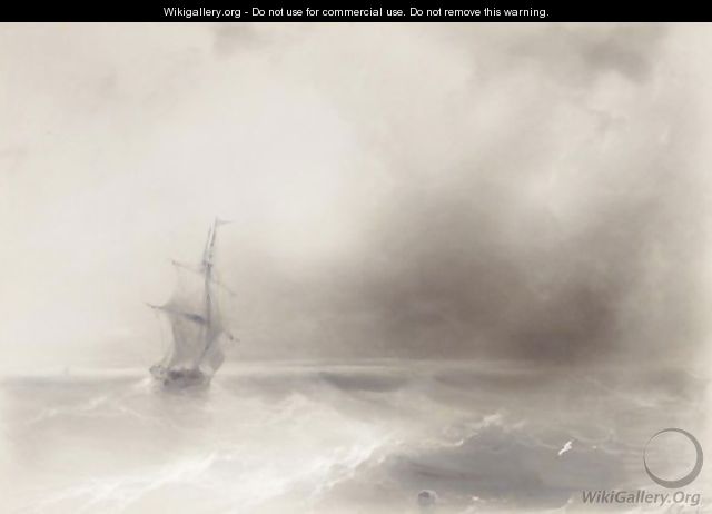 Ship On High Seas - Ivan Konstantinovich Aivazovsky
