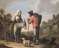 A Peasant Family With A Donkey And A Dog Before A Cottage - (after) Louis Lenain