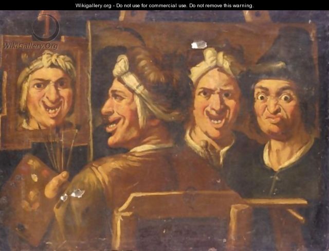 Self-Portrait Of An Artist, In His Studio, Depicted With Various Facial Expressions - North-Italian School