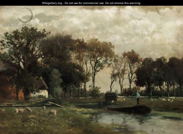 Canal In Holland - (after) Johan Hendrik Weissenbruch