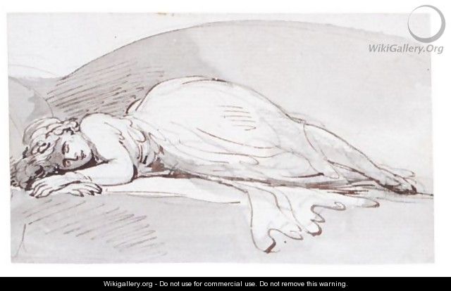 A Sleeping Girl - Thomas Rowlandson