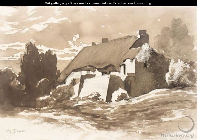 A Thached Cottage - Charles Donzel