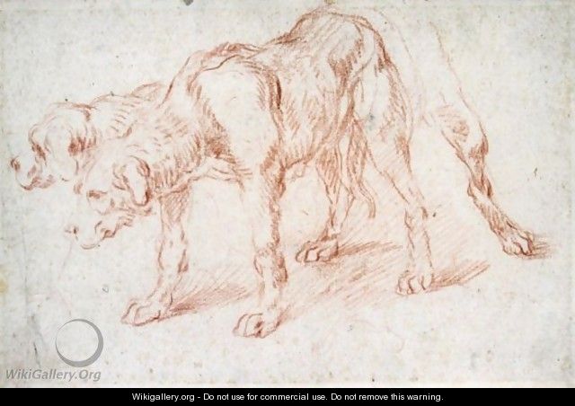 Study Of A Dog Standing In Profile To The Left, With Alternate Poses For His Head And Hind Legs - (after) Abraham Danielsz Hondius