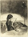 Reading By Lamplight - James Abbott McNeill Whistler