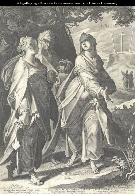 The Three Women Returning From The Tomb, After Bartolomeus Spranger - Aegidius Sadeler or Saedeler