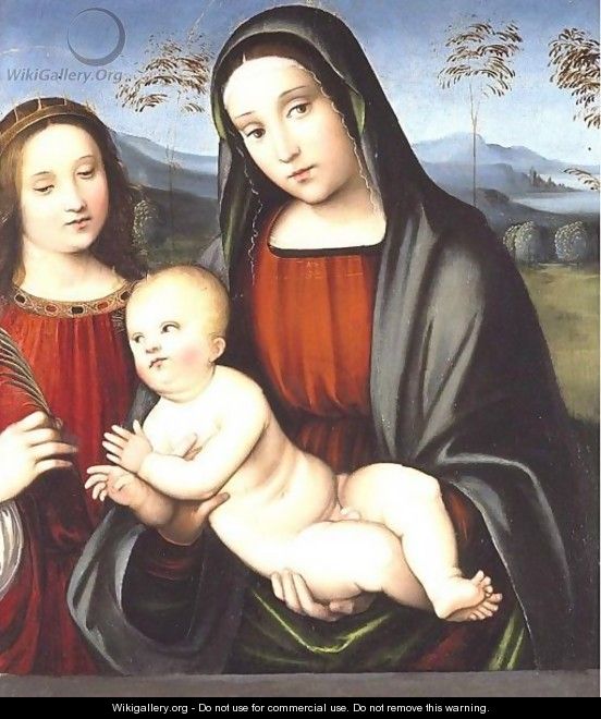 Madonna And Child With St. Catherine Of Alexandria - Giacomo Raibolini