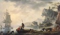 The Return Of The Fishermen In A Coastal Landscape With Ruins In The Foreground - Claude-joseph Vernet