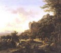 Mountainous Landscape With Travellers Along A Road - Jan Both