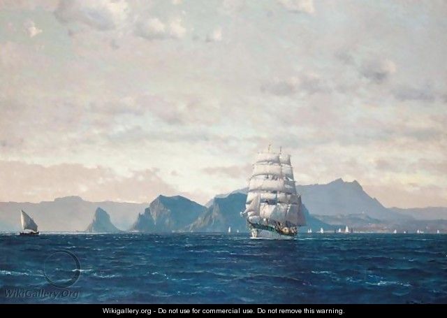 A Yacht Sailing In The Gulf Of Palermo - Michael Zeno Diemer