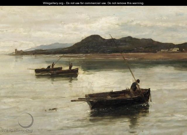 Fishing Boats Off The Shore - Edwin Ellis