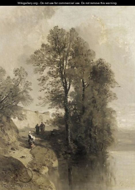 On The Riverbank - Eugène Cicéri