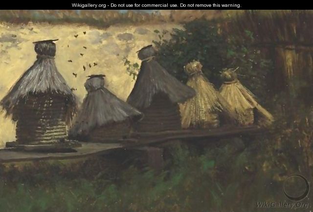 Bees, Honey And Pots - Albert Bierstadt