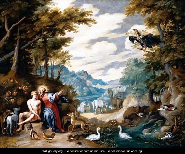 The Creation Of Adam In The Garden Of Eden - Jan, the Younger Brueghel