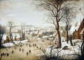 Winter Landscape With A Bird Trap - (after) Pieter The Younger Brueghel