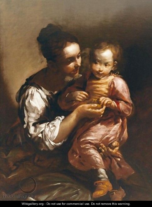 A Mother And Child, Possibly The Artist