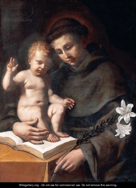 Saint Anthony Of Padua With The Infant Christ - Giovanni Francesco Guercino (BARBIERI)
