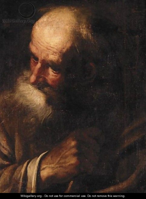 Study Of The Head Of An Old Bearded Man - Venetian School