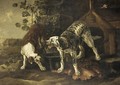 Landscape With Two Hounds Fighting Before A Kennel - (after) Peeter Boel