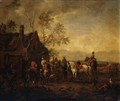 Elegant Riders Halted At An Inn - (after) Philips Wouwerman
