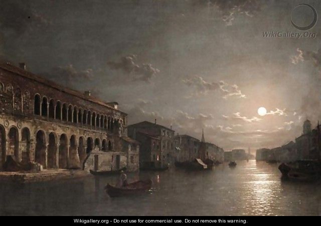 Moonlight On The Grand Canal, Venice - Henry Pether