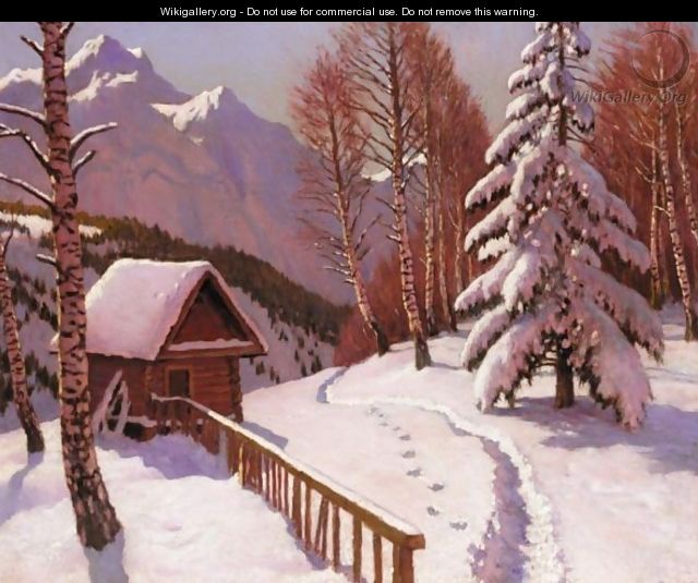 Birch Trees In The Snow - Mikhail Markianovich Germachev