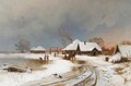 Village In Winter - Russian School