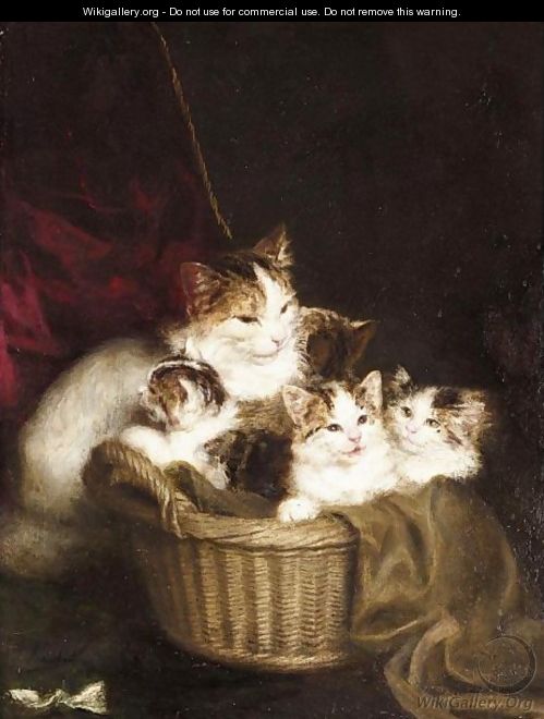 A Family Of Cats - Louis Eugene Lambert