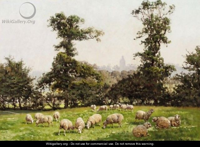 Sheep Grazing In A Field - William Baptiste Baird