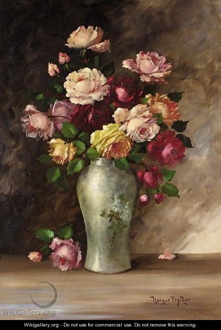 Still Life With Roses - Holger Fischer