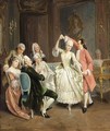 A Merry Company Making Music And Dancing In A Roccoco Interior - German School