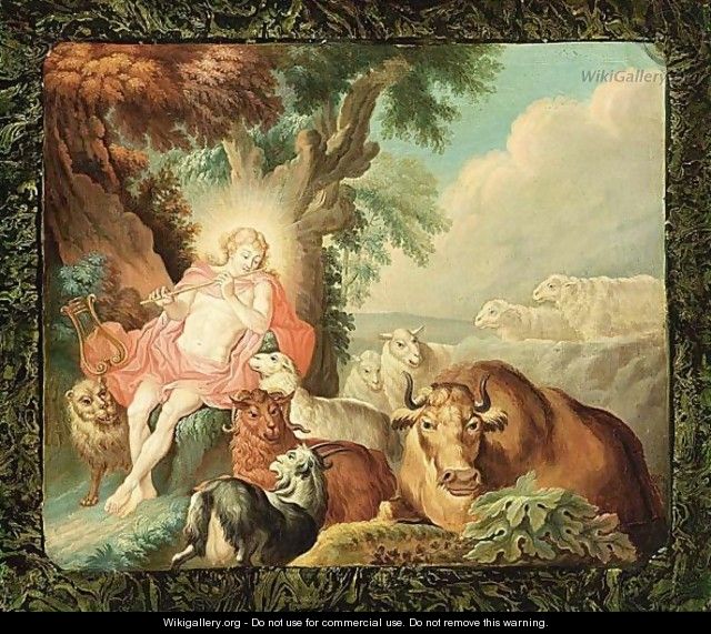 Orpheus Playing For The Animals - German School