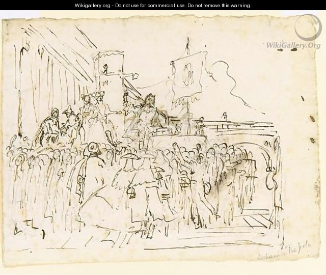 A Crowd Watching A Charlatan 2 - Giovanni Domenico Tiepolo