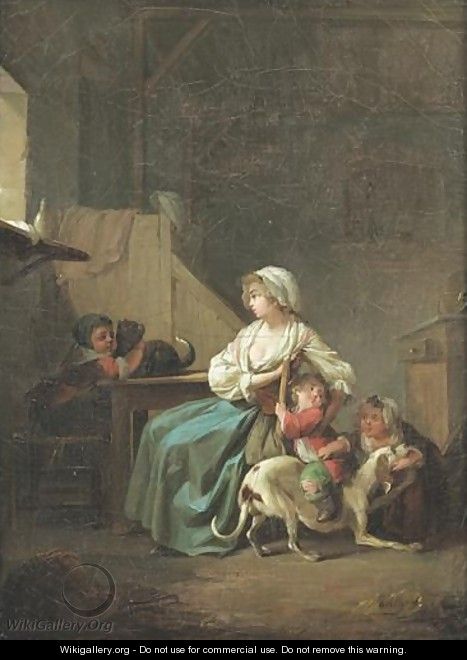 Une Mere Et Ses Enfants Dans Sa Cuisine Louis-Leopold Boilly Mother And Her Children In A Kitchen - Louis Léopold Boilly