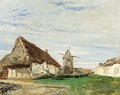 A Landscape With A Cottage And Windmill - Amedee Elie Servin