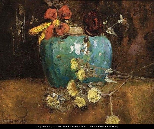 A Still Life With Flowers In A Ginger Bowl - Sientje Mesdag Van Houten