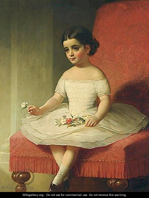 Portrait Of A Young Girl - (after) Franz Xaver Winterhalter
