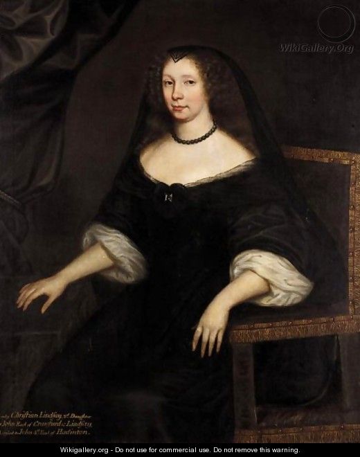 Portrait Of Lady Christian Lindsay, Wife Of John, 4th Earl Of Haddington - (after) David Scougall