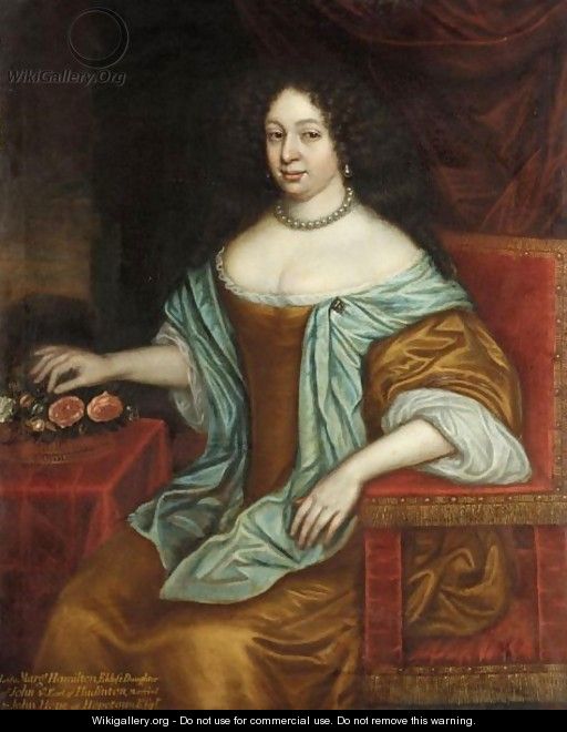 Portrait Of Lady Margaret Hamilton, Eldest Daughter Of John, 4th Earl Of Haddington - (after) L. Schunemann