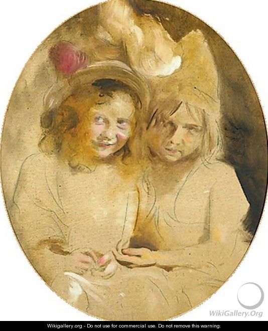 Portrait Of Two Young Girls Said To Be The Artist