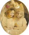 Portrait Of Two Young Girls Said To Be The Artist's Daughters - Franz von Lenbach