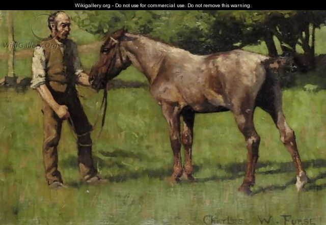 Foal And Groom - Charles Wellington Furse