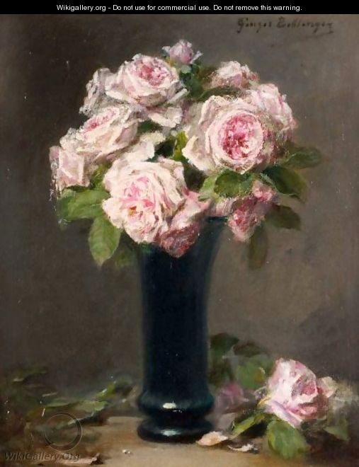 Still Life With Roses - Georges Bellenger
