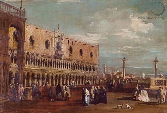 Venice, A View Of The Piazzetta Looking South With The Palazzo Ducale - (after) Francesco Guardi