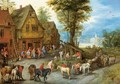 A Village Street With The Holy Family Arriving At An Inn - Jan, the Younger Brueghel