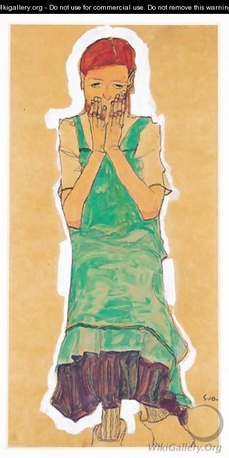 Madchen Mit Gruner Schurze (Girl With Green Pinafore) - Egon Schiele