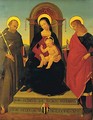 Madonna And Child Enthroned With Saints - (after) Pietro (Lo Spagna) Giovanni Di