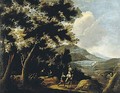 Travelers In An Extensive Landscape A Pair Of Paintings - (after) Pandolfo Reschi